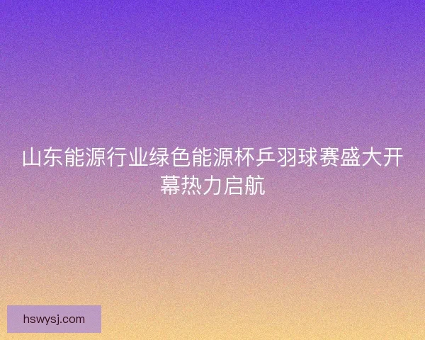 山东能源行业绿色能源杯乒羽球赛盛大开幕热力启航